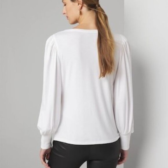 🔥Host Pick🔥WHBM White Jewel Neck Long Sleeved Tee Size XXS - Picture 3 of 4